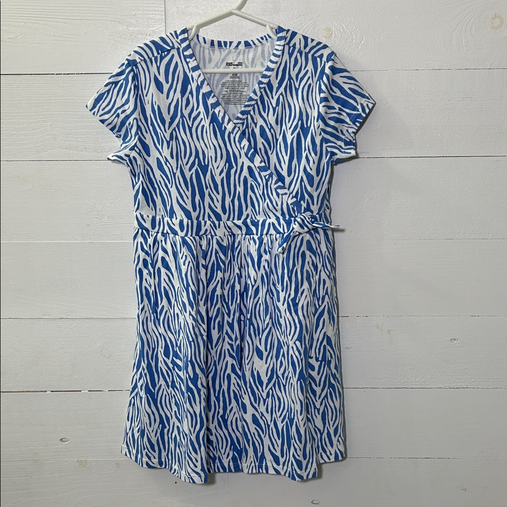 Diane Von Fursteberg for Target Blue and White Wrap-Style Zebra Print Dress